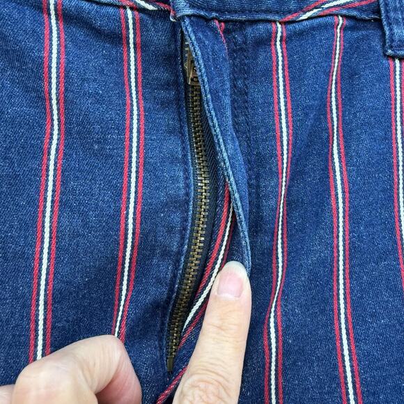 American Eagle Denim Mini Skirt Women's 16R Blue Red White Super Stretch - Picture 5 of 12